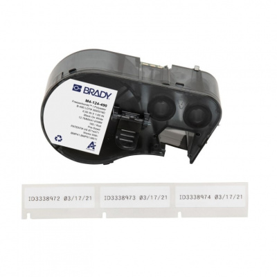 Brady M4-124-490 / 170775, 12.70 mm, Polyester, black text / white tape