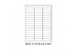 Self-adhesive labels 63,5 x 16,9 mm, 48 labels, A4, 100 sheets