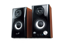 Genius speakers SP-HF500A v2, 2.0, 16W, brown-black, volume control, headphone output, 3.5 mm jack (USB)+ AUX, 100Hz~20