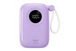 Powerton ENERGY PASTEL EDITION Power Bank 10000mAh, 2x USB-C, 22.5W, integrated cables, purple