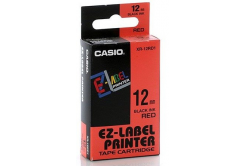 Casio XR-18RD1, 18mm x 8m, black text/red tape, original tape