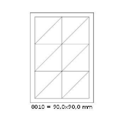 Self-adhesive labels 90 x 90 mm, 12 labels, A4, 100 sheets