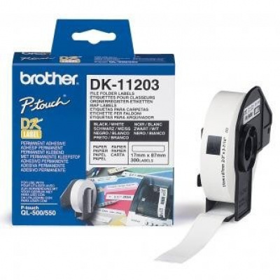 Brother DK-11203, 17mm x 87mm, paper roll, 300 labels