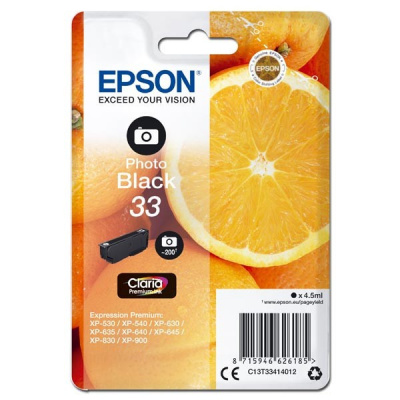 Epson T33 C13T33414012 photo black original ink cartridge