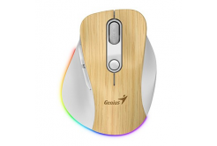 Wireless mouse, Genius Ergo 9000S Pro, white-beige, optical, 2400 DPI
