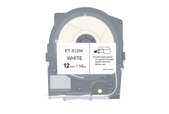 Max LM-512W, 12mm x 16m, white compatible tape