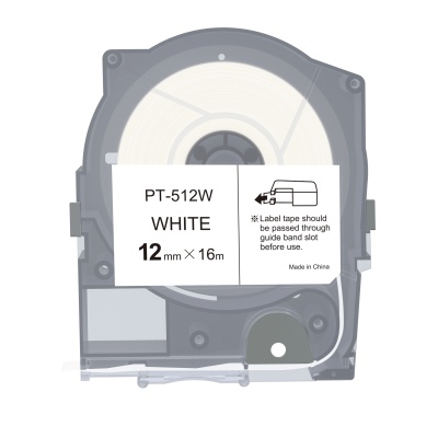 Max LM-512W, 12mm x 16m, white compatible tape
