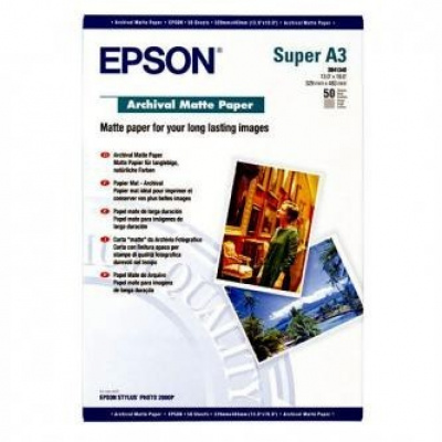 Epson Archival Matte Paper S041340 C13S041340, 33x48cm, 50pcs, inkjet, white, photo paper