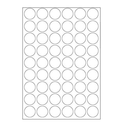 Self-adhesive labels 30 mm, 54 labels, A4, 100 sheets, round