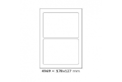 Selfadhesive labels 178 x 127 mm, 2 labels, A4, 100 sheets