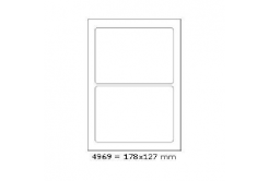 Self-adhesive labels 178 x 127 mm, 2 labels, A4, 100 sheets