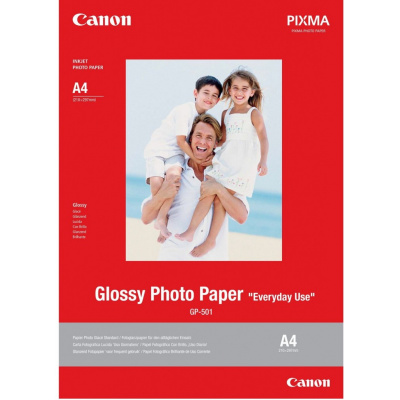 Canon Glossy Photo Paper GP-501 0775B076, 200 g/m2, A4, 5pcs, glossy, white, photo paper