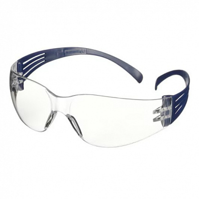 3M SecureFit 100 Safety Glasses, blue frame, AS, clear lens, (SF101AF-BLU-EU)