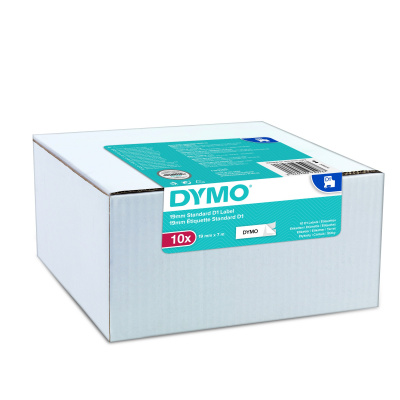 Dymo D1 45803, 2093098, 19mm x 7m, black text/white tape, original tape, 10pcs