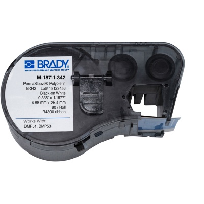 Brady M-187-1-342 / 143227, Labelmaker PermaSleeve Wiremarker Sleeves, 25.78 mm x 8.50 mm